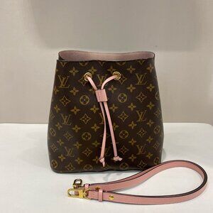 LV Monogram Bucket with Pink Strap – A Soft Statement
